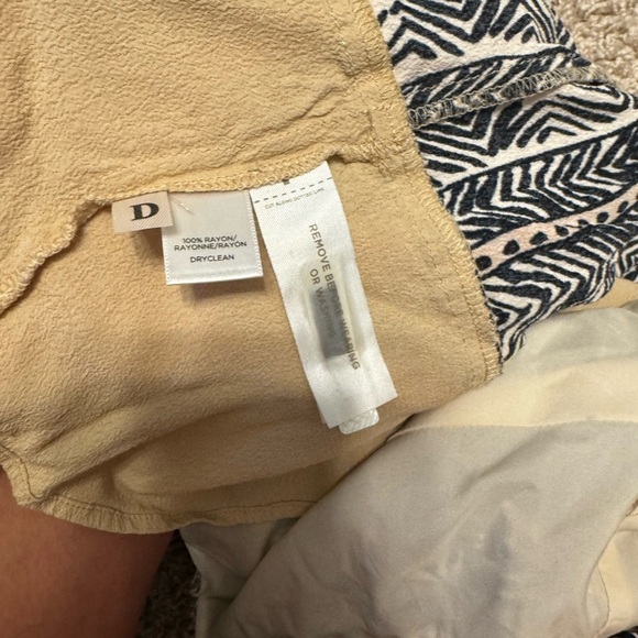 LOFT Soft Cream, Navy and Tan Subtle Abstract Patterned Mini Dress Sz 12P - Picture 7 of 7